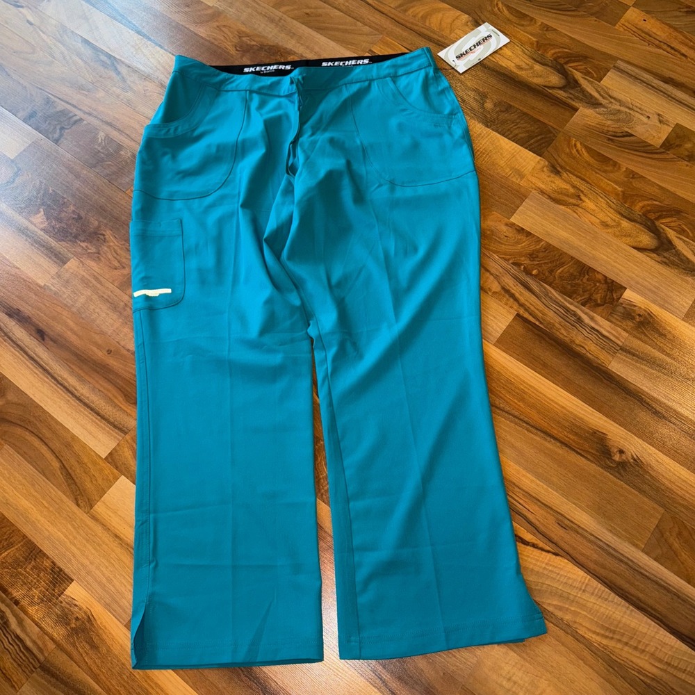Skechers by Barco Teal Relaxed Fit Drawstring Scrub Pant Women 2XL Petite new